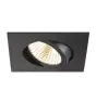 SLV New Tria Universal 68 Spot Aluminium Schwarz Quadrat 8.6W 600lm 38D - 925-930-940 CCT | Ausschnitt 68mm - Höchste Farbwiedergabe - Dimmbar 